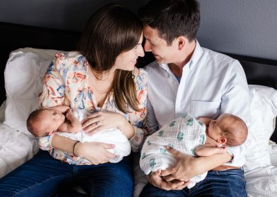 Littleton family photographer of twins babies in CO