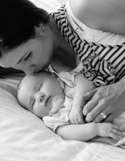 Littleton family photographer mother daughter baby child sleeping in home lifestyle session photography