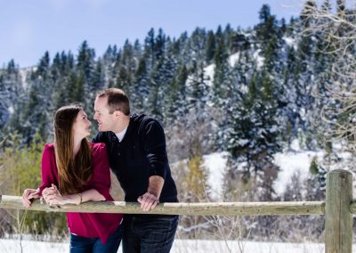Littleton Colorado snow photographer couple engaged engagement session