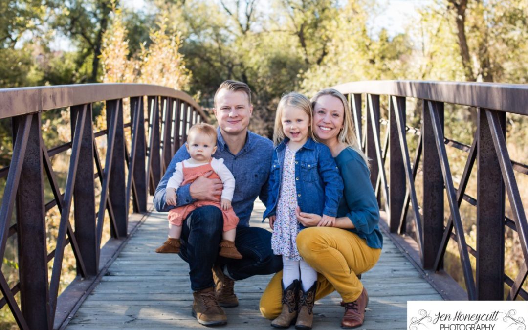 The {W} Family of 4 at the Stone House in Lakewood by a Littleton photographer near me