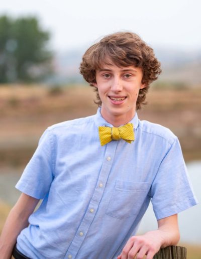 Littleton high school senior photographer in Colorado South Valley Open space park red rocks bow tie boy musical band Chatfield handsome