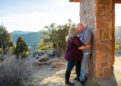 Littleton engagement photographer Mt. Falcon in love husband wife engaged mr. and mrs. mountains Colorado April wedding future marriage married diamond ring photography sunset