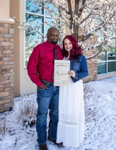 Littleton wedding photographer elope elopement eloped Colorado Texas couple snow snowy session photo courthouse red rocks amphitheatre in love sunset spring
