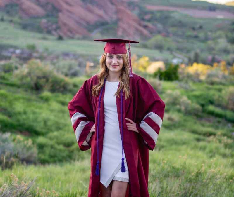 Abby’s cap and gown high school graduation mini photo session by Littleton photographer