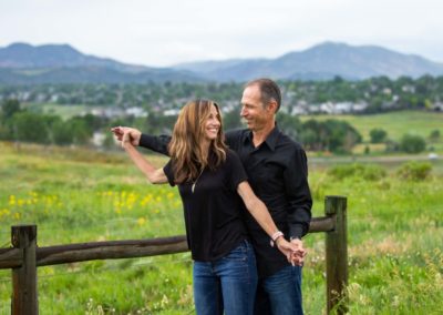 Littleton family photographer couples in love Colorado foothills 25 year wedding anniversary husband and wife married marriage mini session sunset