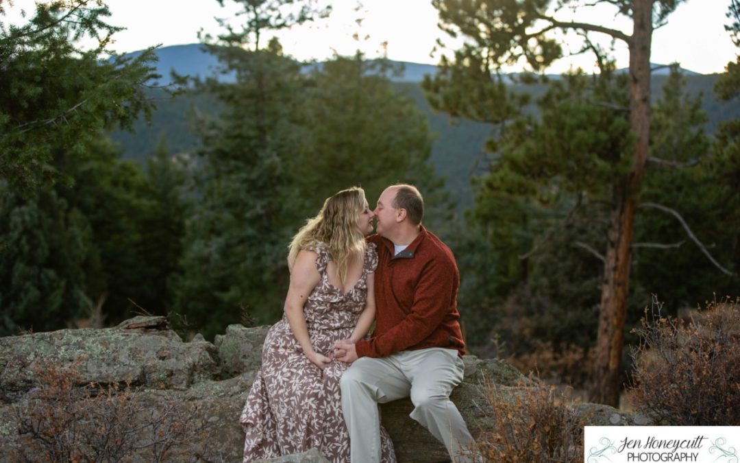 Tony & Miranda’s engagement session at Mt. Falcon park by Littleton wedding photographer