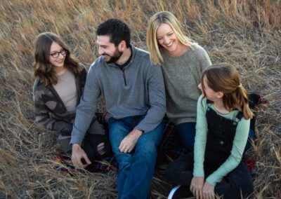 Littleton family photographer Colorado mini photo session kids tween teen girls mother father daughters foothills sunset photography