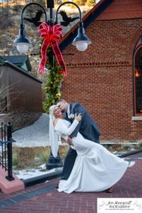 Littleton family photographer winter Colorado wedding Black Hawk bride and groom husband wife married marriage church photography