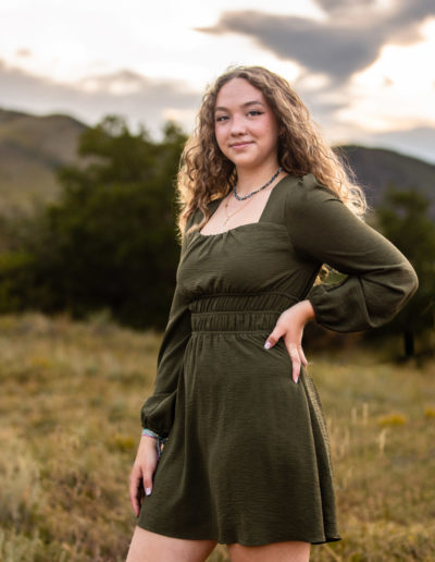 Littleton high school senior photographer portrait photo session photography sunset Mt. Falcon foothills Colorado mountain views teen girl