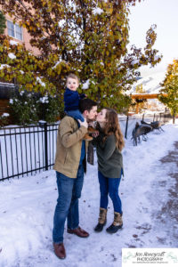 Littleton family photographer snow Golden Colorado photography baby boy mother father son Clear Creek fall winter
