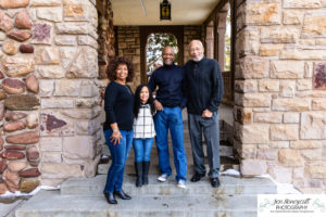 Littleton family photographer extended Highlands Ranch Mansion photography winter Christmas snow grandparents grandchild uncles six year old girl