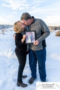 Littleton family photographer mini photo session winter snow fifty wedding anniversary couple married marriage in love husband wife